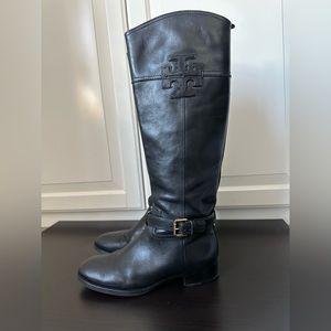 Tory Burch black boots . Vegan leather size 8
